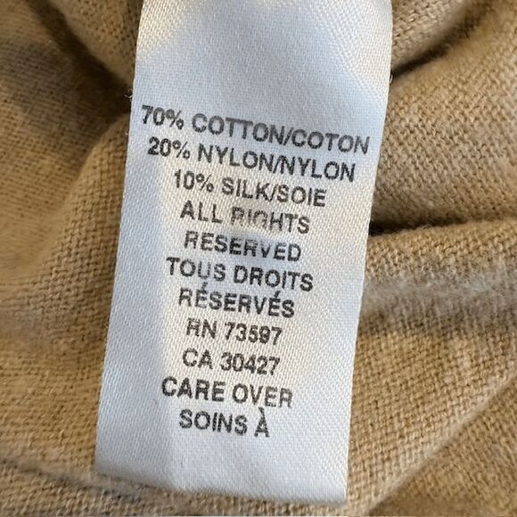 Raffi Silk Blend Sweater Polo Short Sleeves Marled Tan Soft Men's Size Medium - Picture 8 of 12